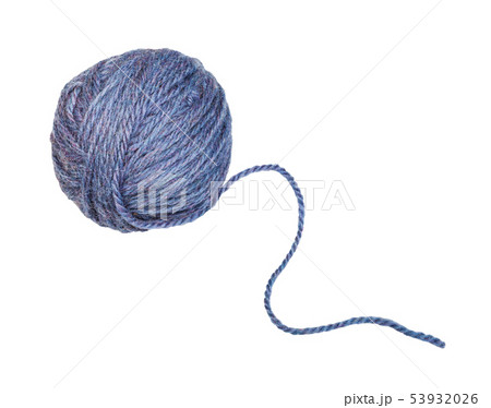 skein of melange blue yarn with unwound tail skein of melange blue yarn with unwound tail 53932026