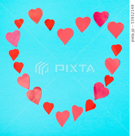large heart built of little pink and red hearts large heart built of little pink and red hearts 53932149