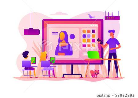Art lessons concept vector illustration. 53932893