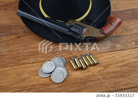 Wild West background - smith and wesson revolver 53933317