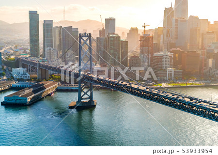 Aerial view of the Bay Bridge in San Francisco 53933954