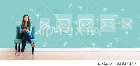 Emails with young woman 53934147