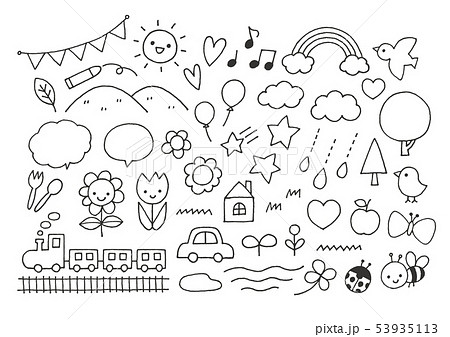 Easy Sketch Pen Drawing for Kids Stock Image - Image of green, design:  194638419