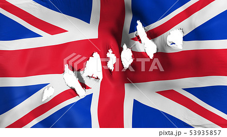 United Kingdom UK flag perforated, bullet holes United Kingdom UK flag perforated, bullet holes 53935857