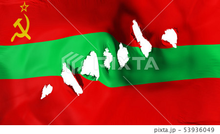 Transnistria flag perforated, bullet holes 53936049