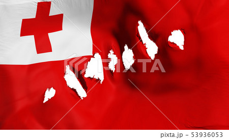 Tonga flag perforated, bullet holes 53936053