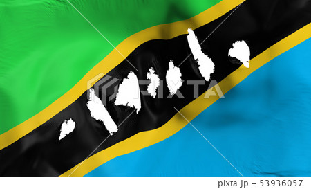 Tanzania flag perforated, bullet holes 53936057