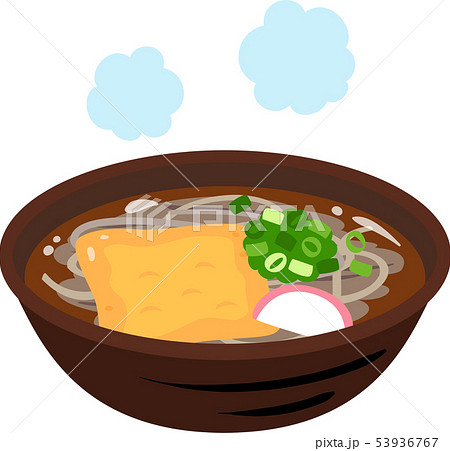 油揚げが乗った蕎麦	 53936767