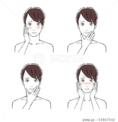 男性の顔　悩み 53937542