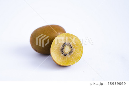 Close-Up Of Kiwi Fruits On White Background Close-Up Of Kiwi Fruits On White Background 53939069