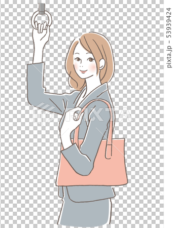 Woman commuter train smile Woman commuter train smile 53939424