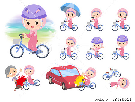 Arab Hijab girl_city cycle 53939611