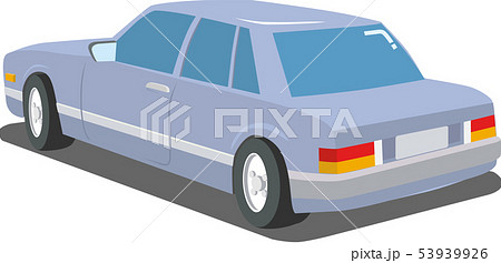 車4クラシカルな角張った自動車のイラスト素材