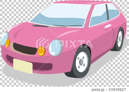 車3ピンクのファミリーカーのイラスト素材
