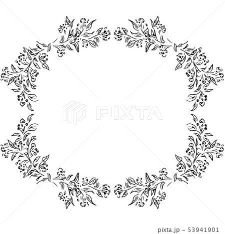 Wreath of roses or peonies flowers and branches Wreath of roses or peonies flowers and branches 53941901