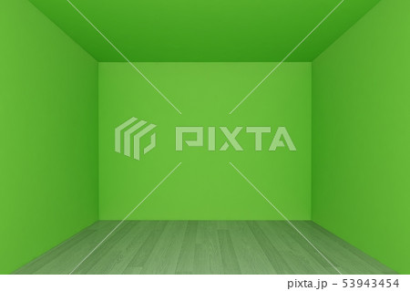 empty room ,green wall with wood floor ,3d 53943454