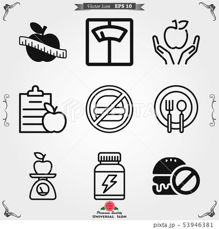 Dietary vector icon, food dietary labels isolated 53946381