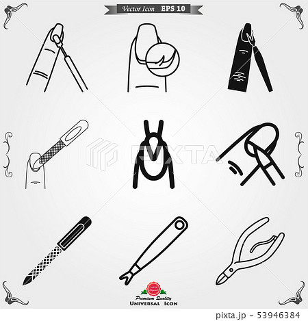 Nail care icon. Pedicure and manicure equipment. 53946384