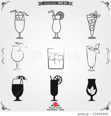 Cocktail icon vector, pictogram isolated on 53946406