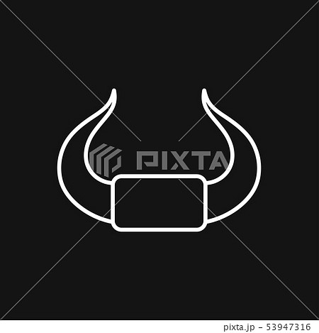 Bull horns icon logo, illustration, vector sign 53947316