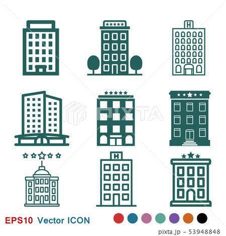 Hotel Icon Logo Illustration Vector Sign Symbolのイラスト素材