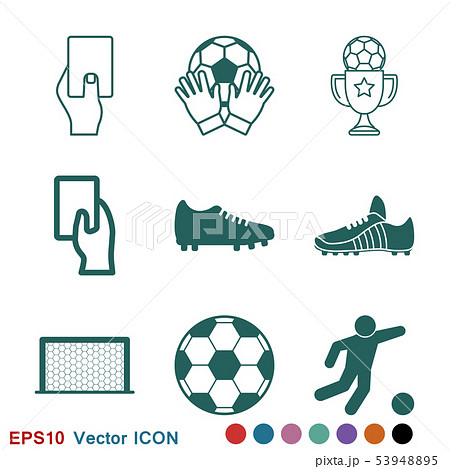 Foot ball, soccer icon sport objects for logo, 53948895