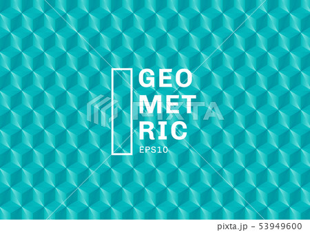 Abstract 3D green turquoise polygons pattern 53949600