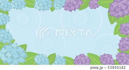 梅雨フレーム 横長 枠なし のイラスト素材