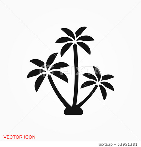 Coconut trees Icon vector sign symbol for design Coconut trees Icon vector sign symbol for design 53951381