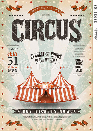 Vintage Grunge Circus Poster 53951408