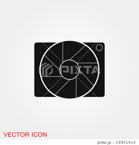 Camera objective icon vector sign symbol for 53951413