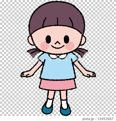 笑顔の女の子イラストのイラスト素材