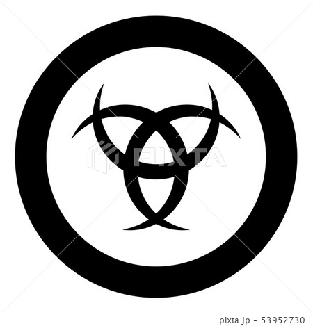 Horn Odin Triple horn of Odin icon in circle Horn Odin Triple horn of Odin icon in circle 53952730