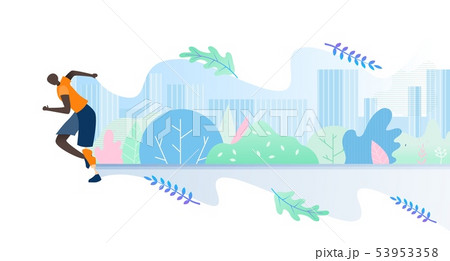 Flat Postcard Happy Active Lifestyle with Injury. 53953358