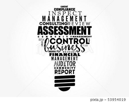 ASSESSMENT light bulb word cloud 53954019