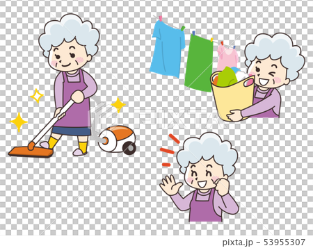 Senior woman doing housework Senior woman doing housework 53955307