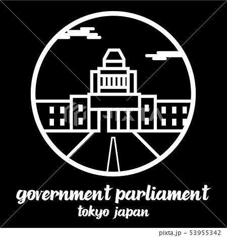 Circle icon line Government parliament of Japan 53955342