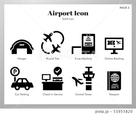 Airport icons Solid pack 53955820