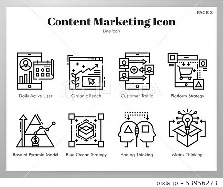 Content marketing icons Line pack Content marketing icons Line pack 53956273