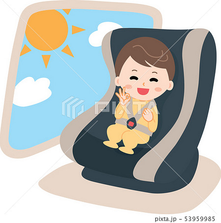 チャイルドシート 赤ちゃんのイラストのイラスト素材 53959985 Pixta