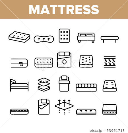 Mattress Types And Material Vector Linear Icons Set 53961713