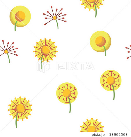 Dandelion, Spring Flower Vector Seamless Pattern 53962563