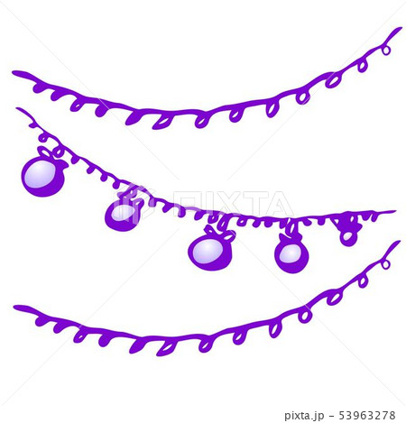 Vector isolated hand draw Christmas toy garland on a white background 53963278