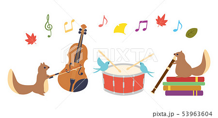 素材 動物と楽器2のイラスト素材