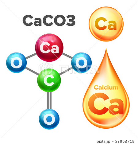 Molecular Structure Calcium Carbonate Caco3 Vector 53963719