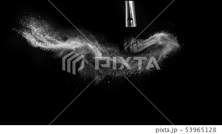 powder splash and brush for makeup artist 53965128