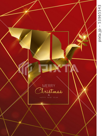 Christmas and New Year card of luxury gold dove 53965543