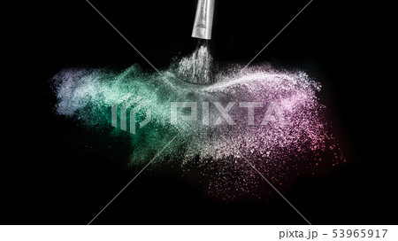 powder splash and brush for makeup artist 53965917