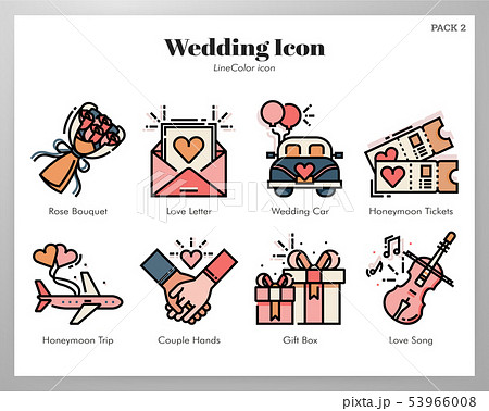 Wedding icons LineColor pack 53966008