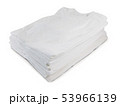 Stack of white folded t-shirts on white background 53966139